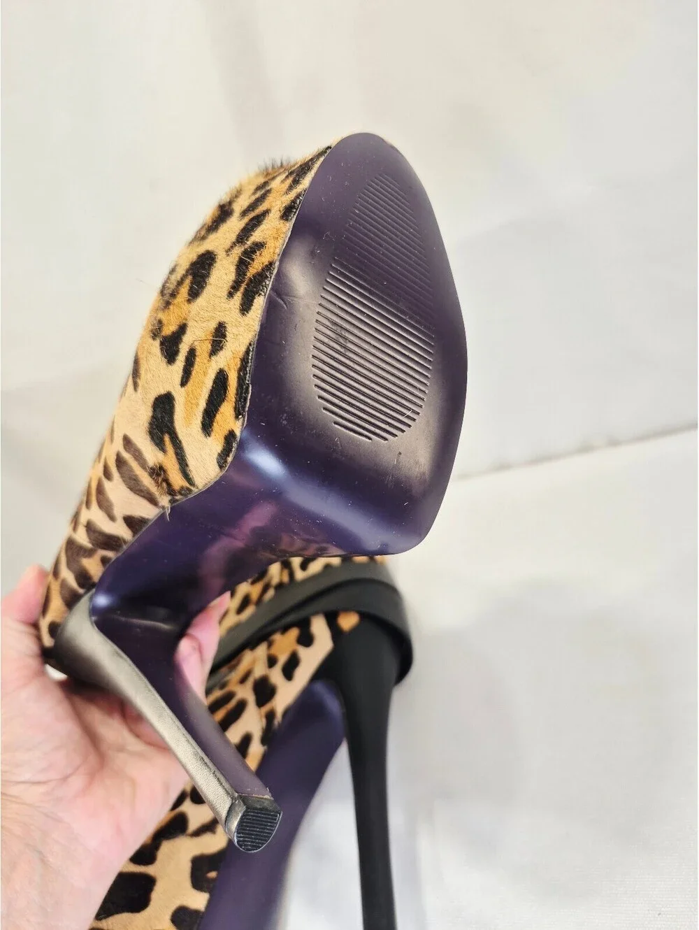 London Trash Womens 8 LT-Monsta Leather Leopard Print Platform Heels Boots